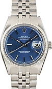 Pre-Owned Rolex Datejust 36 Ref 1601 Blue Pie Pan Dial