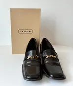 1990’s Pre-Owned Coach Dark Brown Leather Women’s Loafers, Size: 8B (With Box)