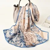 100% Silk Long Scarf Women Luxury Brand Natural Silk Satin Shawl Thin Spring Headband Scarves Hangzhou Real Silk Neckscarf