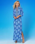 Shalimar Long Tunic Dress in Navy Jewel Embellishment