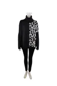 Animal Block Turtleneck Sweater