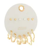 10 Pair Earrings in Heart/Hoops