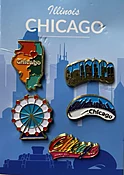 Chicago assorted pins pack of 5