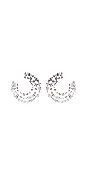 Crescent Moon 3 Row Rhinestone Earrings
