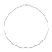 17" Reversible Diamond Cut Twisted Omega Necklace