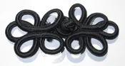 Basic 5 loop passementerie frog closures in black