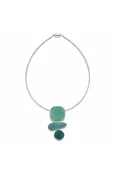 3 Stone Drop Pendant Necklace