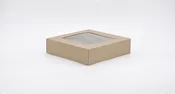 10″x10″x2 1/2″ Kraft Automatic, 4-Corner Beers, with Window, 1 Piece