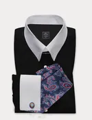Black and white dress shirt | Black mens dress shirt | Black Dress shirts