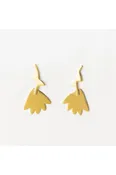 Annie Gold Upside Down Flower Brass Post Earrings