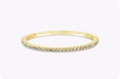 0.14 Carat Total Round Diamond Eternity Wedding Band Ring in Yellow Gold