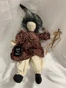 Witch Doll Stuffed  Folk Design  15 Tall 10 Wide