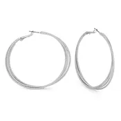 2.8" Large Gold Hoop Earrings – Chunky Statement Hoops – Classic & Bold Rhodium-Tone Fashion Jewelry #HNE88650RD(FF27)