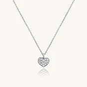 14K White Gold Diamond Heart Pendant Necklace — Zoland