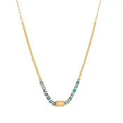 14K Chain Boho Necklace - Turquoise