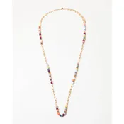 Gold and Rainbow Bead Necklace