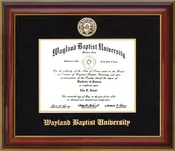 Wayland Baptist University (WBU) Diploma Frame with Embossed School Seal