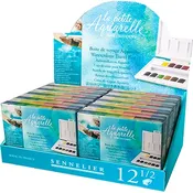 “La Petite Aquarelle” 12-half-pan travel box POP display – 12 sets