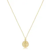 16" Necklace  Direction Gold Disc