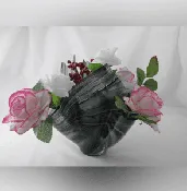 Black & White Baroque Centerpiece Vase