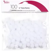 100-Pack Half Inch Pom Poms POMHLFIN