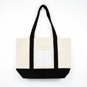 Large Canvas Tote Bag with Insert Self Finishing with Black Trim