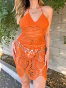 Abby Crochet Dress (Orange)