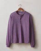 Men's Broken-In Premium Slub Long Sleeve Henley - Deep Purple