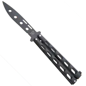 Bear & Son Black Blade and Handle Trainer Butterfly Knife - 115BTR