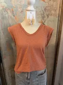 Basic Scoop Neck Cotton Slub Top