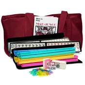 Beginner’s Basic White American Mah Jongg Tiles, Combos, and Burgundy Case