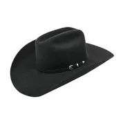 Ariat 3X Series Men's Cowboy Hat, Self-Band with Three-Piece Buckle Set, Wool, Black