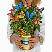3-D Life-Sized Pop Up Bouquet Greeting Card Butterflies & Buttercups