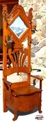 1890's Fancy Golden Oak Hall Seat