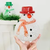 Blown Glass Snowman - Red Scarf Medium