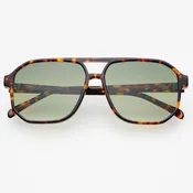 Billie Aviator Sunglasses: Tortoise / Green