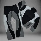 Baruda - Color Block Windbreaker Set - Grey - 803