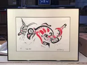 Framed Northwest Serigraph, "Killer Whale", Petrovich Edition