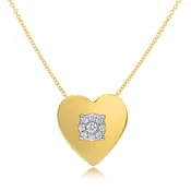 0.04 ct. Diamond 14K Yellow Gold Heart Pendant
