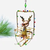 Mixed Metal Ornament, Ski Lift Reindeer