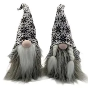 Brown knit hat gnome couple, 20"