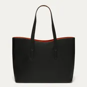 BLACK LEATHER JUDE TOTE