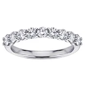 0.75 CT U-Prong 9-Stone Diamond Wedding Ring in White/Yellow Gold
