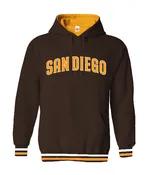 AEH 4008 San Diego/City Name Brown Adult Embroidery Hoodies