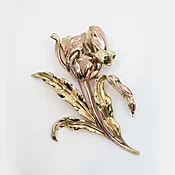 1940s Trifari Alfred Philippe large 2-Tone Flower Fur Clip Brooch — New Pagoda Specialty