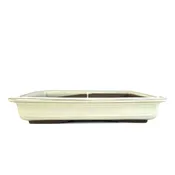 12" Rectangle Tray Bonsai Pot - Cream