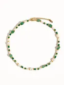 18K Josephine Bohemian Handmade Rose Pearl and Bead Necklace