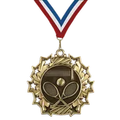 2.25" 10 Star Tennis Medal – Gold, Silver & Bronze with 30 Ribbon Options