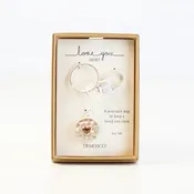 Love You Silver &amp; Gold Locket Key Fob