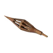 19th C. Norwegian Carved and Painted Pine Distaff